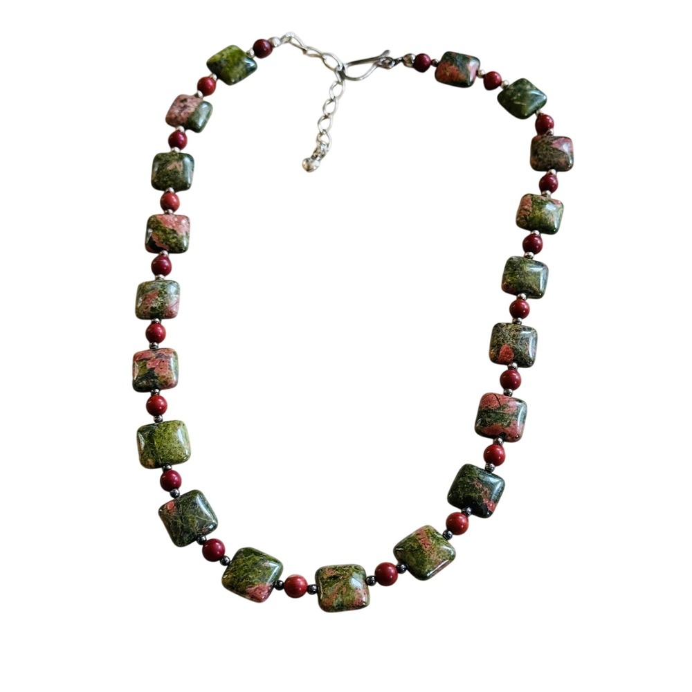 Jay King DTR Desert Rose Trading Necklace Watermelon Jasper Sterling Silver 925‎